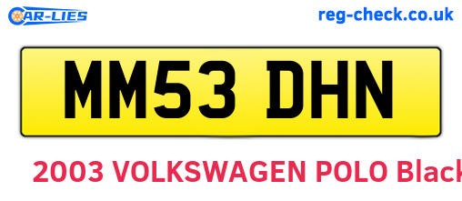 MM53DHN are the vehicle registration plates.