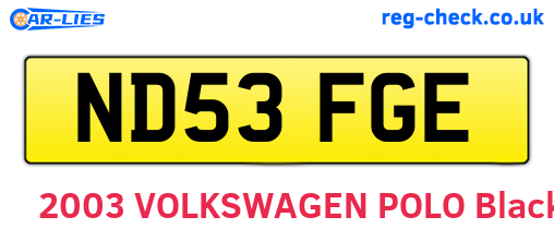 ND53FGE are the vehicle registration plates.
