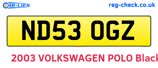 ND53OGZ are the vehicle registration plates.