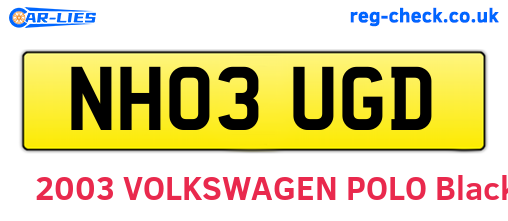 NH03UGD are the vehicle registration plates.