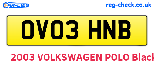 OV03HNB are the vehicle registration plates.