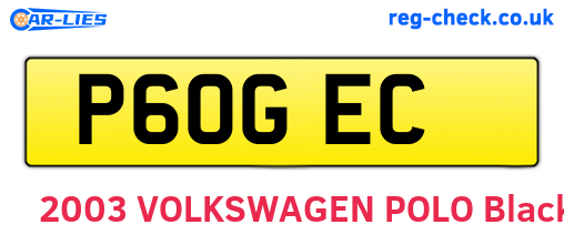 P60GEC are the vehicle registration plates.
