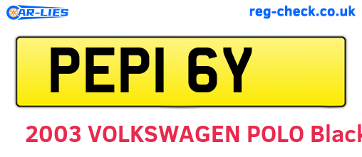 PEP16Y are the vehicle registration plates.