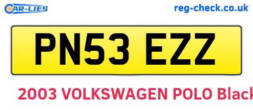 PN53EZZ are the vehicle registration plates.