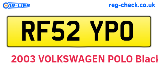 RF52YPO are the vehicle registration plates.