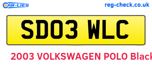 SD03WLC are the vehicle registration plates.