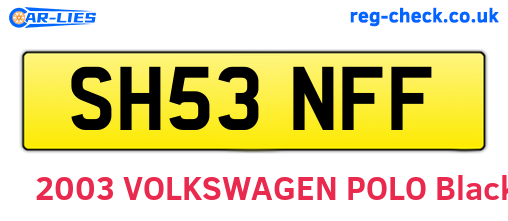 SH53NFF are the vehicle registration plates.