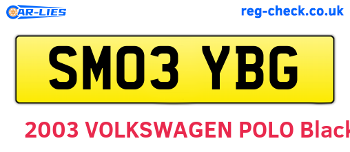SM03YBG are the vehicle registration plates.