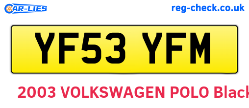 YF53YFM are the vehicle registration plates.