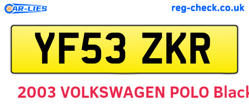 YF53ZKR are the vehicle registration plates.