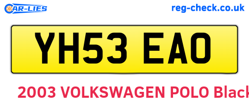 YH53EAO are the vehicle registration plates.