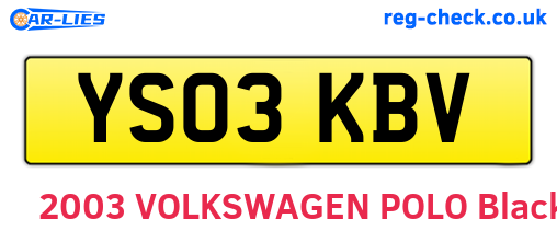 YS03KBV are the vehicle registration plates.