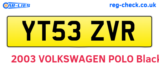 YT53ZVR are the vehicle registration plates.
