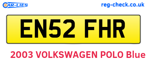 EN52FHR are the vehicle registration plates.