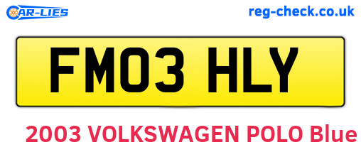 FM03HLY are the vehicle registration plates.