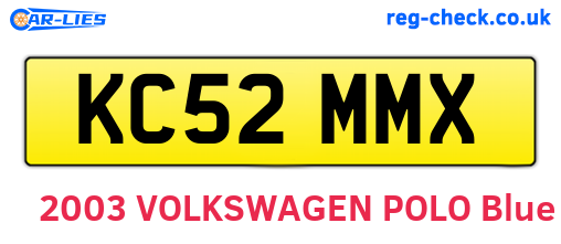 KC52MMX are the vehicle registration plates.