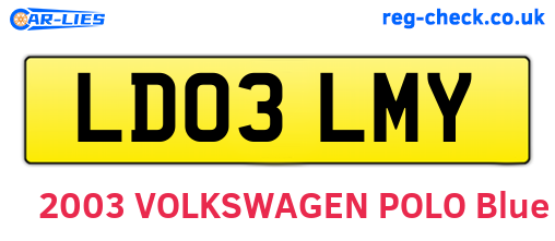 LD03LMY are the vehicle registration plates.