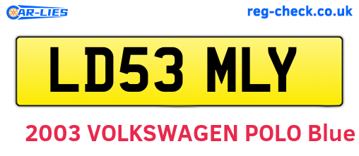 LD53MLY are the vehicle registration plates.