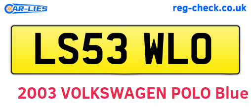 LS53WLO are the vehicle registration plates.