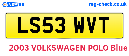 LS53WVT are the vehicle registration plates.