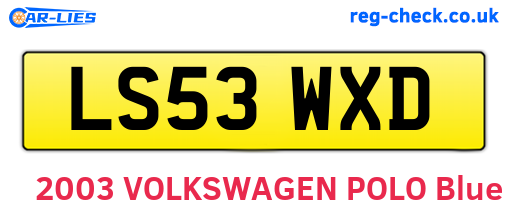 LS53WXD are the vehicle registration plates.