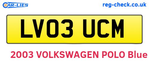 LV03UCM are the vehicle registration plates.