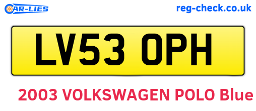 LV53OPH are the vehicle registration plates.