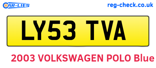 LY53TVA are the vehicle registration plates.