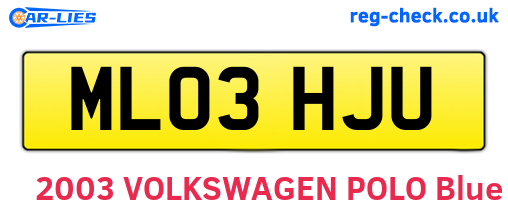 ML03HJU are the vehicle registration plates.