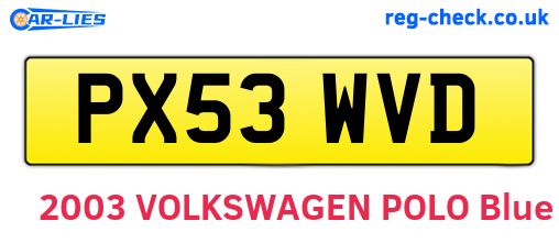 PX53WVD are the vehicle registration plates.