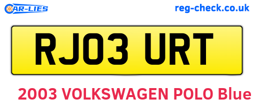 RJ03URT are the vehicle registration plates.