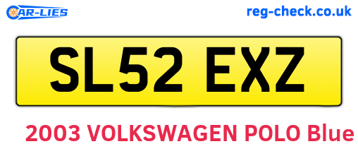 SL52EXZ are the vehicle registration plates.