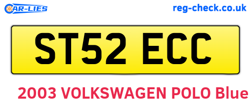 ST52ECC are the vehicle registration plates.