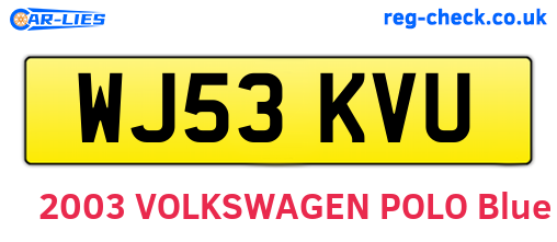 WJ53KVU are the vehicle registration plates.