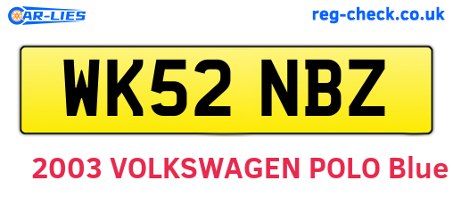 WK52NBZ are the vehicle registration plates.
