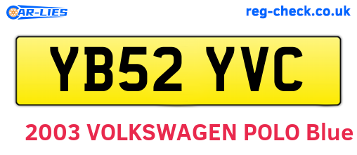 YB52YVC are the vehicle registration plates.