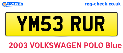 YM53RUR are the vehicle registration plates.
