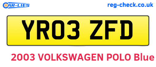 YR03ZFD are the vehicle registration plates.