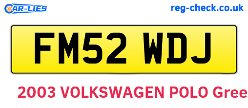 FM52WDJ are the vehicle registration plates.