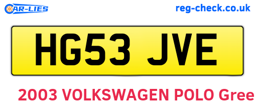 HG53JVE are the vehicle registration plates.