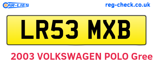 LR53MXB are the vehicle registration plates.