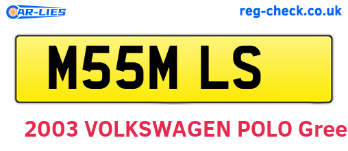 M55MLS are the vehicle registration plates.
