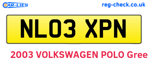 NL03XPN are the vehicle registration plates.
