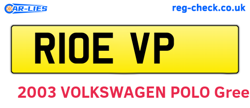 R10EVP are the vehicle registration plates.