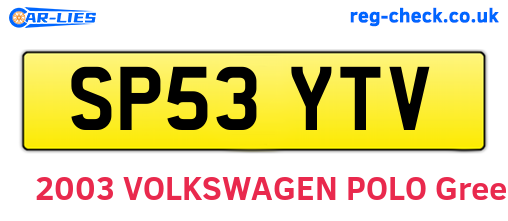 SP53YTV are the vehicle registration plates.