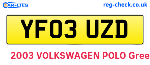 YF03UZD are the vehicle registration plates.