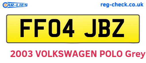 FF04JBZ are the vehicle registration plates.