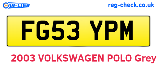 FG53YPM are the vehicle registration plates.