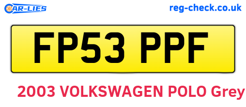 FP53PPF are the vehicle registration plates.