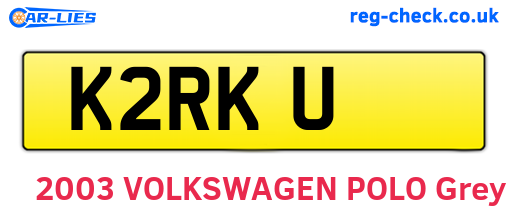 K2RKU are the vehicle registration plates.